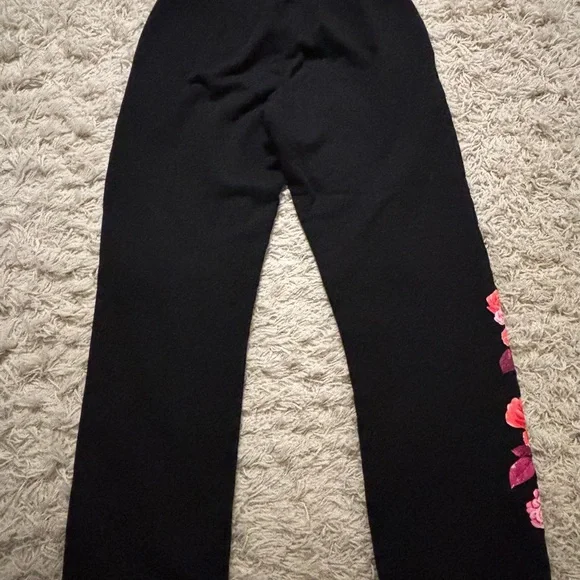 PINK Victoria's Secret Classic Jogger Black Floral Sweatpants Size S - Picture 6 of 10